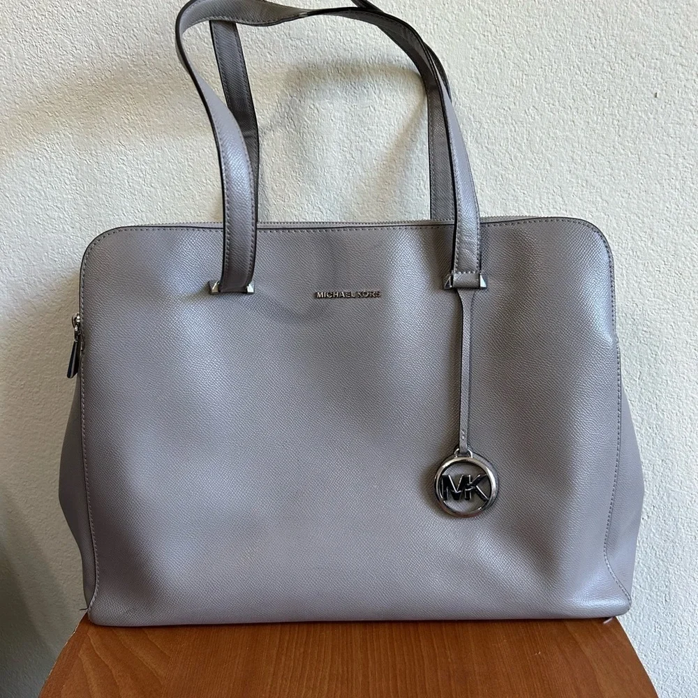 Michael Kors Houston Double Zip Crossgrain Leather Satchel